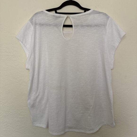 Nautica Women's Cap Sleeve Crew Neck T-Shirt White Size XXL - Picture 6 of 8